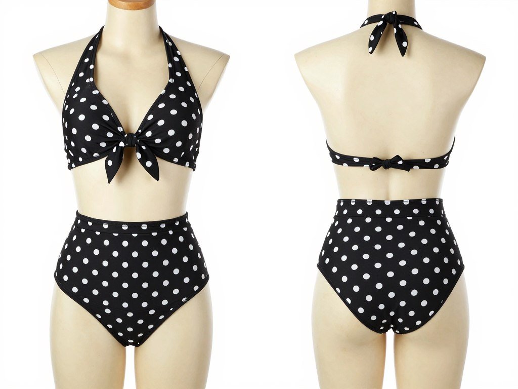 CUPSHE vintage style high waisted polka dot bikini in classic colors
