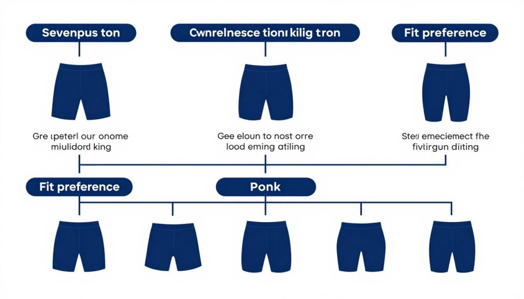 Decision-making flowchart for choosing perfect swim trunks