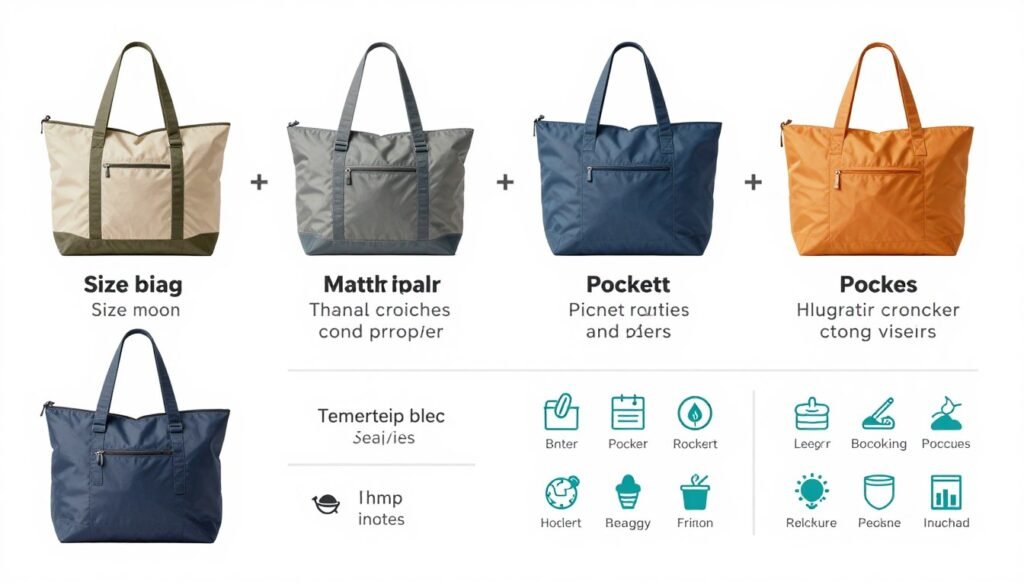 beach bag features comparison chart