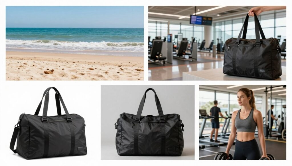 multi-functional beach travel bag showing versatility